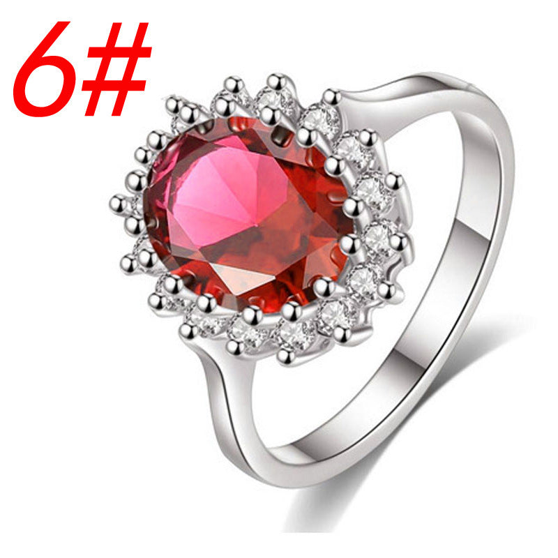 Fashion White Gold-plated Copper Ring With Zircon